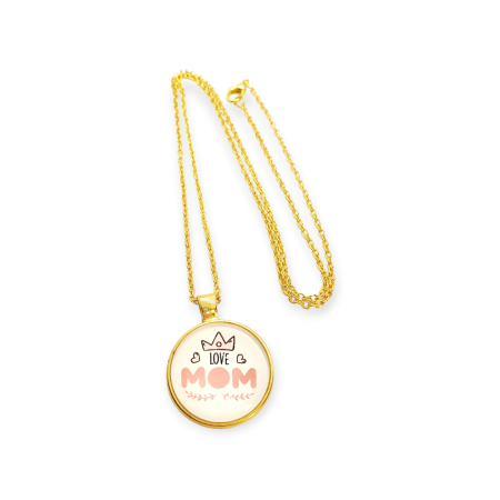 Necklace gold love mom1